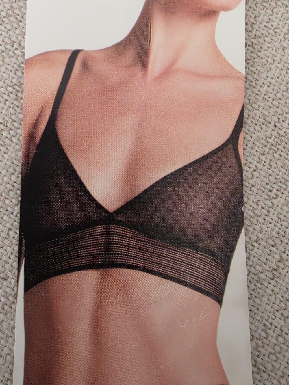 SPANX Grey Sheer Dot Mesh Bralette